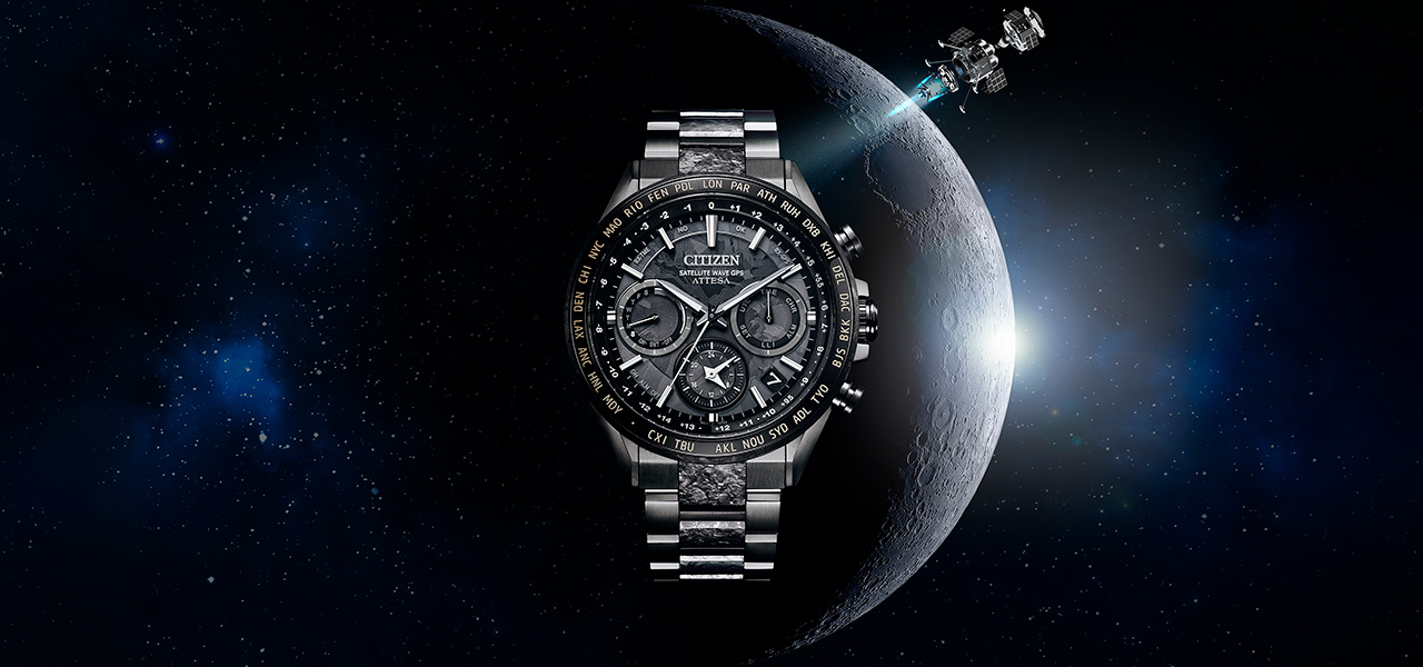 新開発の結晶チタニウムで月面を表現。民間月面探査プログラム「HAKUTO-R」とのコラボレーションモデル｜CITIZEN