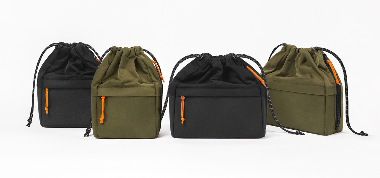 物が取り出しやすい巾着型。カバンの中でも外でも使用できる「ハンディポーチ」 ｜KINGJIM