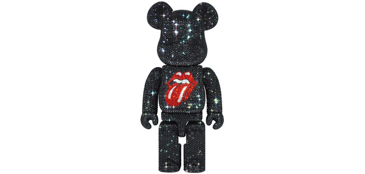 CRYSTAL DECORATE BE@RBRICK The Rolling Stones Tongue Logo 400%|MEDICOM TOY