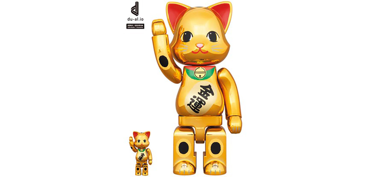 NY@BRICK 招き猫 金運 金メッキ 100% & 400%|MEDICOM TOY