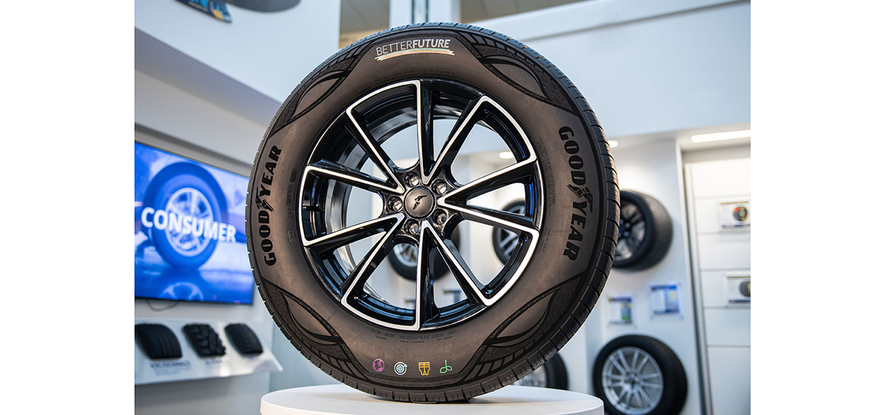 グッドイヤー、サステナブル素材90％のデモタイヤを発表｜GOODYEAR