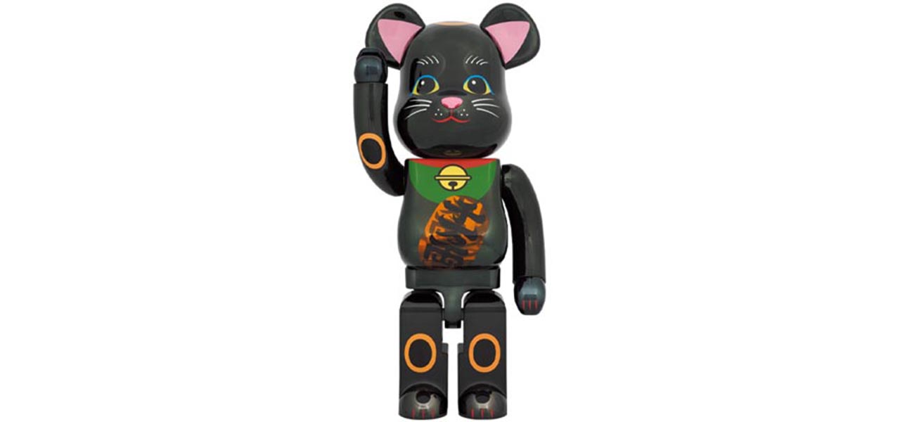 BE@RBRICK 招き猫 黒メッキ 発光 1000%|MEDICOM TOY
