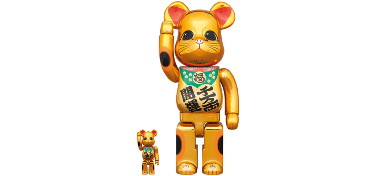 BE@RBRICK 招き猫 開運・千万両 金メッキ 100% & 400%|MEDICOM TOY
