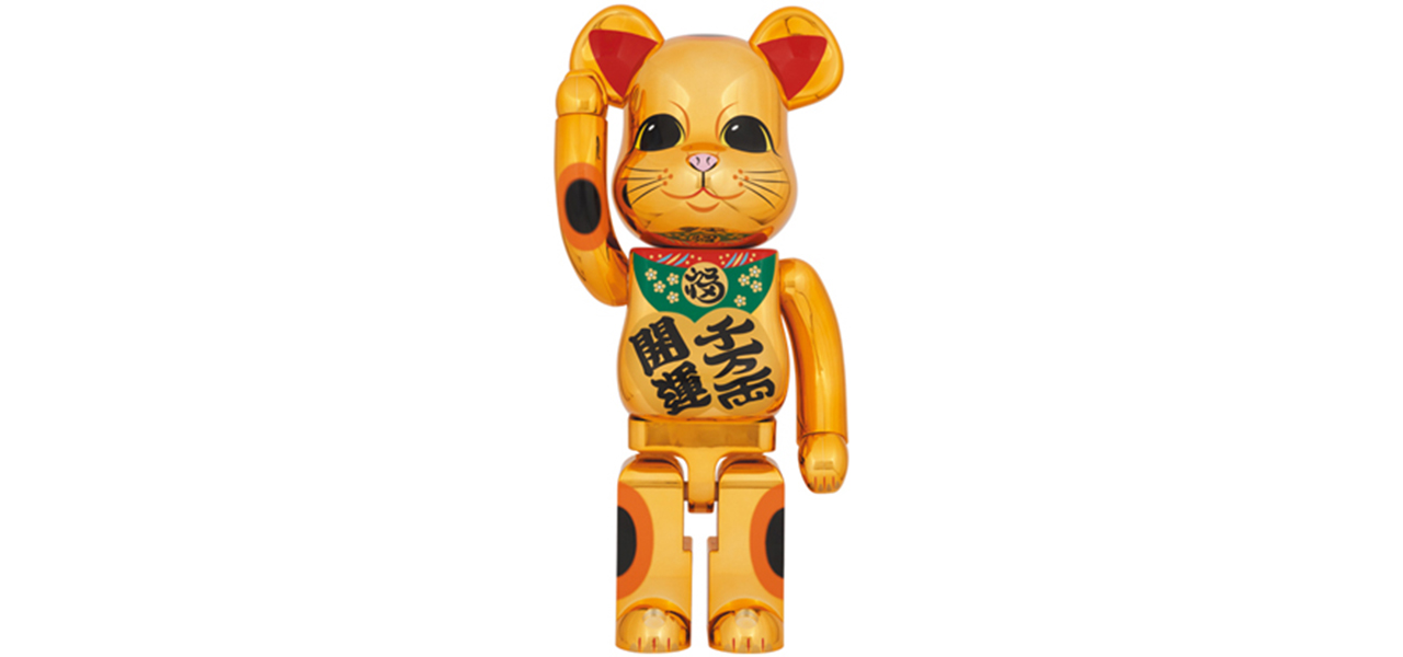 BE@RBRICK 招き猫 開運・千万両 金メッキ 1000%|MEDICOM TOY