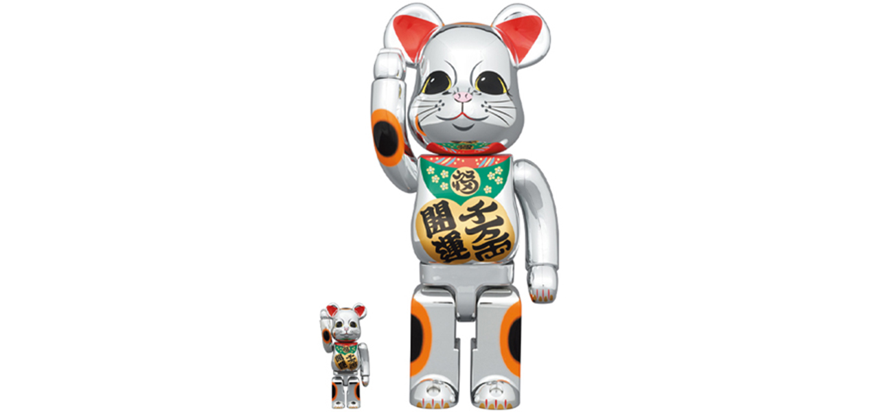 BE@RBRICK 招き猫 開運・千万両 銀メッキ 100% & 400%|MEDICOM TOY
