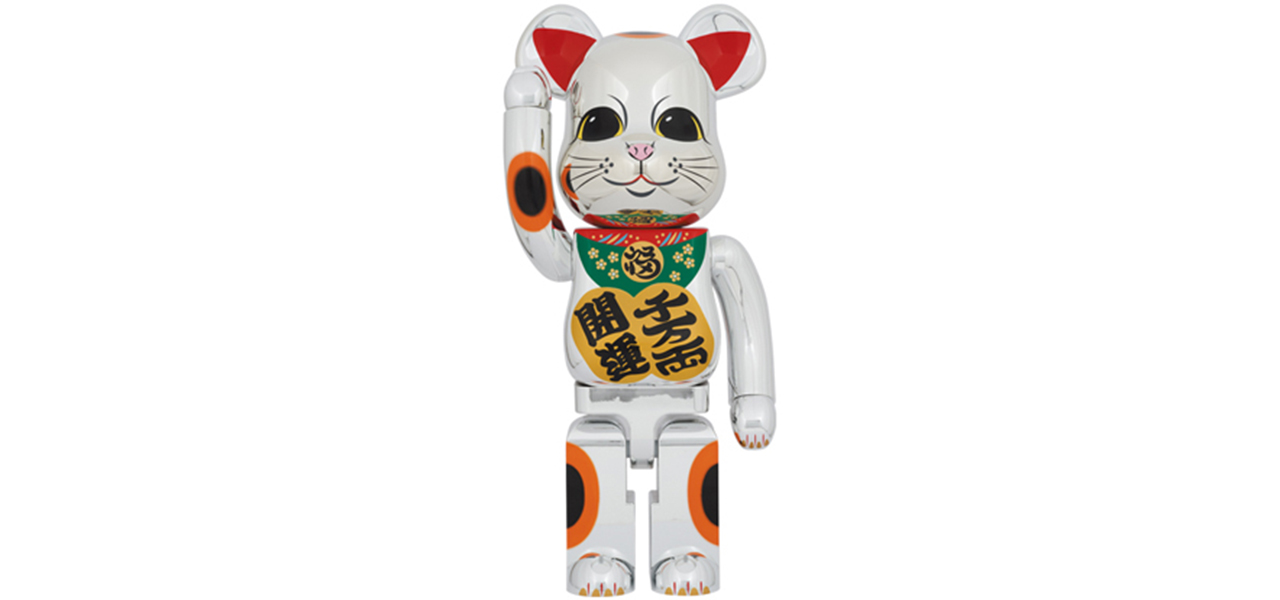 BE@RBRICK 招き猫 開運・千万両 銀メッキ 1000%|MEDICOM TOY