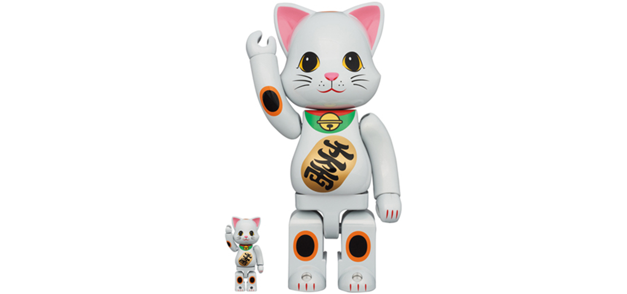 NY@BRICK 招き猫 白メッキ 100% & 400%|MEDICOM TOY