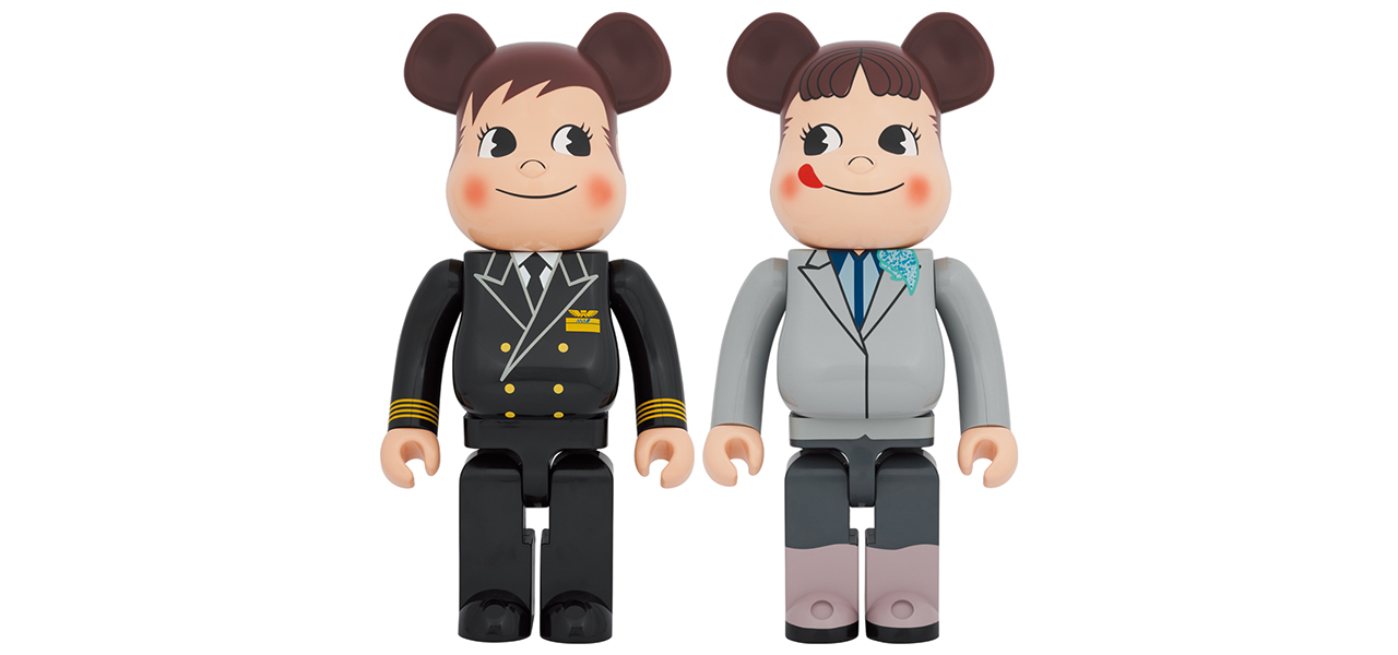 ＜ANAオリジナル＞BE@RBRICK for ANA CAPTAIN ポコちゃん & CA10代目 ペコちゃん 1000％ 2体セット｜MEDICOM TOY