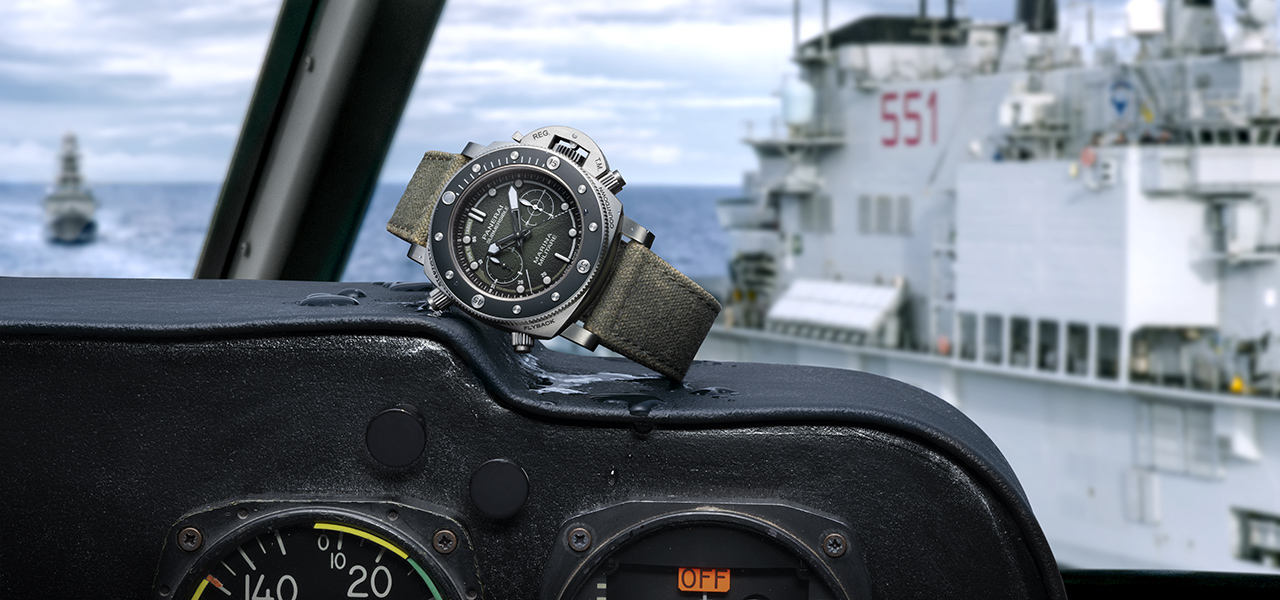 パネライとミリタリーの歴史を形にした「サブマーシブル クロノ マリーナミリターレ エクスペリエンス エディション PAM01699」