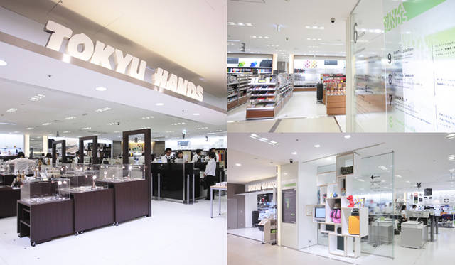 5階から9階までの5フロアは、銀座初の『東急ハンズ』。5階は「ウェルネス ビューティ」、6階は「カラフル・ステーショナリー」、7階は「銀座D.I.Y.」、8階は「デリシャス・スマイル」、9階は「ハンズコレクション」と、フロア毎に明確なコンセプトが心地良い。　http://www.tokyu-hands.co.jp/ginza.htm