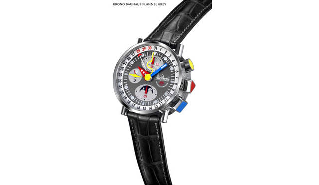 <b>ALAIN SILBERSTEIN｜アラン・シルベスタイン</b>　クロノ・バウハウス2・フランネル・グレイ　　トリプルカレンダー、ムーンフェイズを搭載するアランの代表作の新バリエーション。<br>（自動巻き　SSケース　アリゲーターベルト）