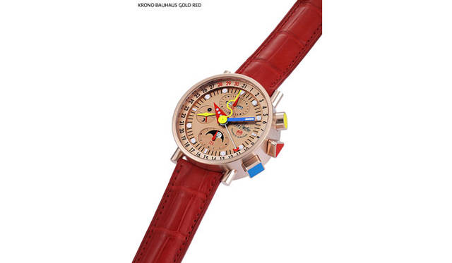 <b>ALAIN SILBERSTEIN｜アラン・シルベスタイン</b>　クロノ・バウハウス2・レッド・ゴールド（自動巻き　18Kレッドゴールドケース　アリゲーターベルト）