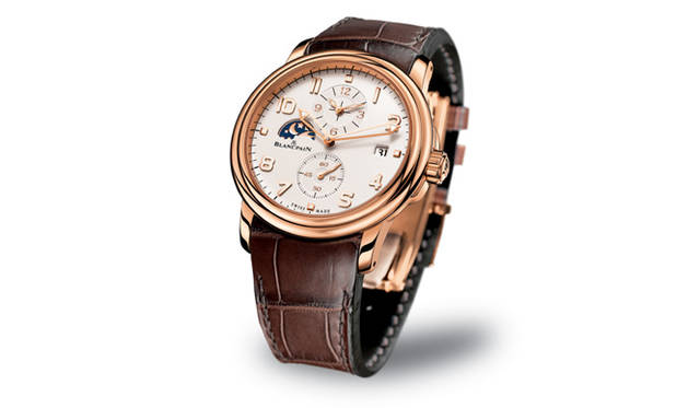 　レマン ダブルタイムゾーン　　自動巻き　18Kレッドゴールドケース　クロコダイルベルト