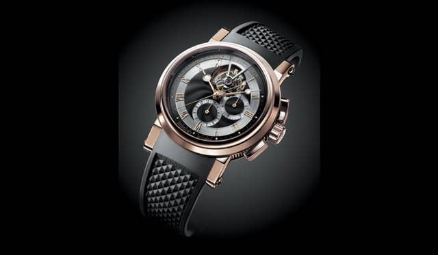 　マリーンII トゥールビヨン・クロノグラフ　　手巻き　18KPGケース　ラバーベルト