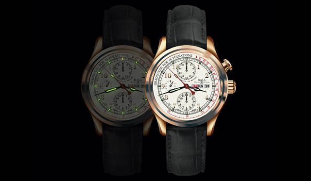 <strong>Ball Watch｜ボール・ウォッチ</strong>　トレインマスター ドクターズ クロノグラフ　　自動巻き　18KRGケース　クロコダイルベルト