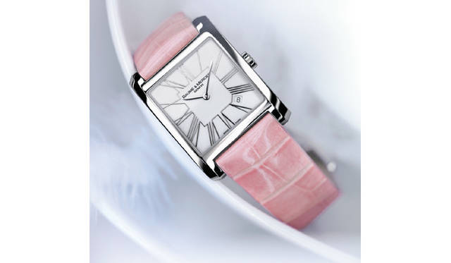 <strong>Baume & Mercier｜ボーム＆メルシエ</strong>  ハンプトン・スクエア・レディ　クォ−ツ　SSケース　アリゲーターベルト