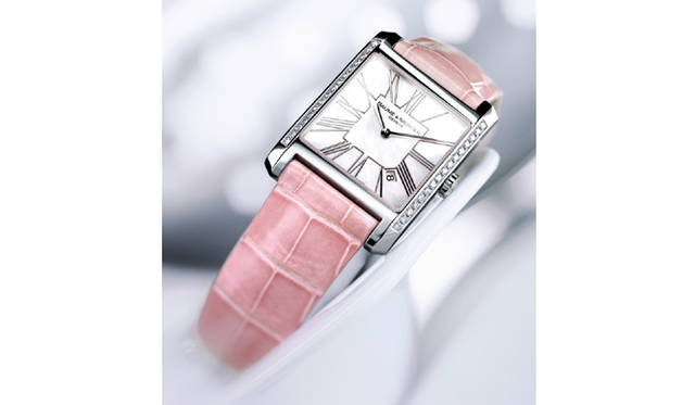 <strong>Baume & Mercier｜ボーム＆メルシエ</strong>  ハンプトン・スクエア・レディ　クォーツ　SSケース(ダイヤ32個入り）　アリゲーターベルト
