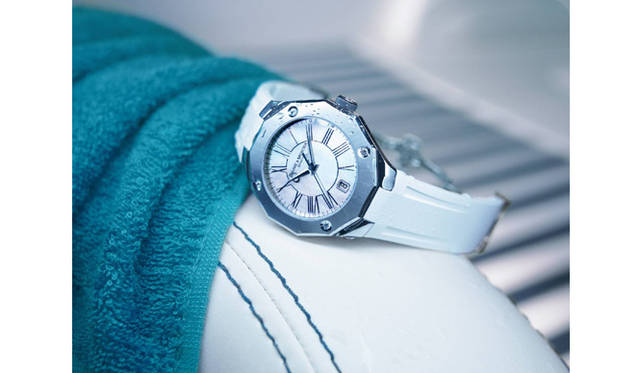 <strong>Baume & Mercier｜ボーム＆メルシエ</strong>  リビエラS・ウェーブ　クォーツ　SSケース（ダイヤ4個入り）　ラバーベルト