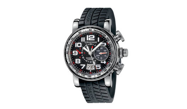 　グランド・シルバーストーン・ラフィールド　自動巻き　チタンケース　カーボンファイバーベゼル　ラバーベルト