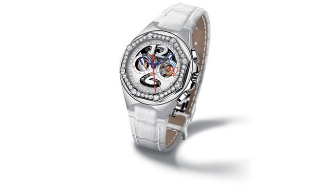 <strong>GIRARD-PERREGAUX｜ジラール・ペルゴ</strong>ロレアート USA 98 レディ    自動巻き　ダイヤモンド付きSSケース　アリゲーターベルト