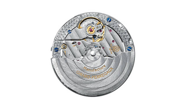 <strong>GIRARD-PERREGAUX｜ジラール・ペルゴ</strong>直径23.3mm×厚さ3.2mmの自社開発ムーブメント「Cal.GP3200」系。Cal.3300系と同じく、同社を代表する旗艦ムーブメント。「ヴィンテージ1945」をはじめとしたベーシックモデルのベースキャリバーとなる。