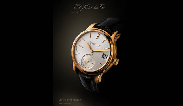 <b>H.MOSER & CIE｜H．モーザー</b>　モーザー パーペチュアル1　手巻き　18KRGケース　アリゲーターベルト　