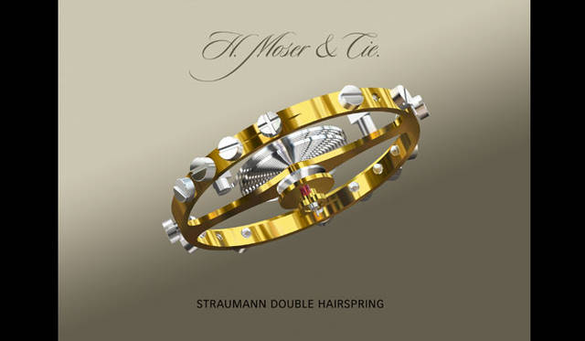 <b>H.MOSER & CIE｜H．モーザー</b>　二重螺旋を描く2本のヒゲゼンマイによって精度を補正し合う、ダブルへアスプリング・テンプ。
