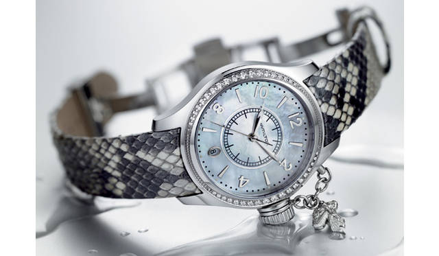 <strong>ハミルトン｜Hamilton</strong>　(カーキ シークイーン 37mm　　クオーツ　SSケース　パイソンベルト