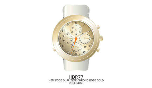 <b>lKEPOD｜アイクポッド</b>　ヘミポッド・デュアルタイム・クロノグラフ　　自動巻き　ローズゴールドケース　ラバーベルト