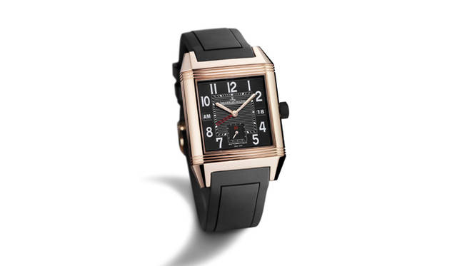  レベルソ・スクアドラ・ホームタイム・ブラック　自動巻き　18KPGケース　ラバーベルト