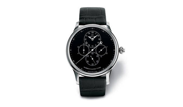 <b>JAQUET DROZ｜ジャケ ドロー</b>　ワンプッシュ・クロノグラフ ブラックエナメル　　自動巻き　18KWGケース　クロコダイルベルト