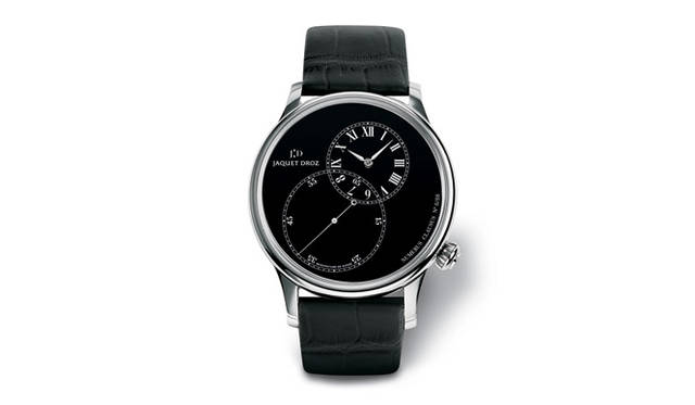 <b>JAQUET DROZ｜ジャケ ドロー</b>　グラン・セコンド ディセンタード ブラックエナメル　　自動巻き　18KWGケース　クロコダイルベルト