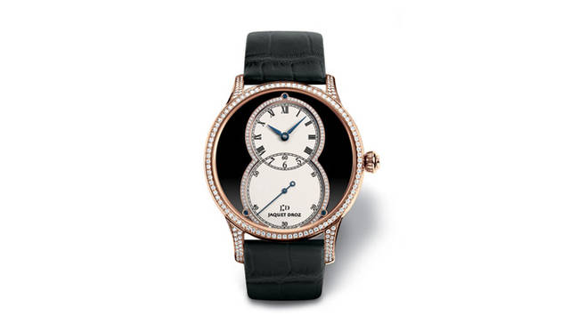 <b>JAQUET DROZ｜ジャケ ドロー</b>　グラン・セコンド ミディアム オニキス セルティ　　自動巻き　18Kレッドゴールドケース　クロコダイルベルト　ダイヤモンド