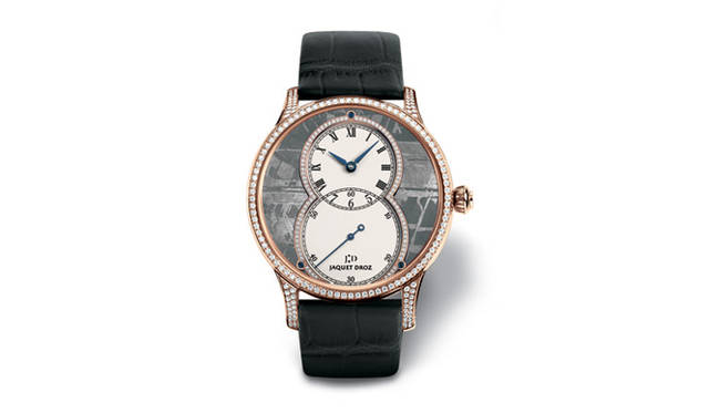 <b>JAQUET DROZ｜ジャケ ドロー</b>　グラン・セコンド ミディアム メテオライト セルティー　　自動巻き　18Kレッドゴールドケース　クロコダイルベルト　ダイヤモンド