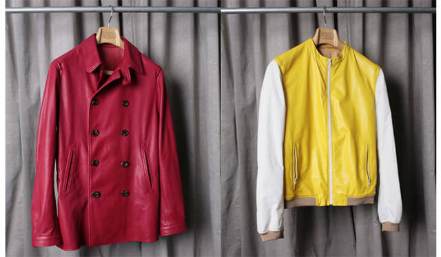 2008春夏セカンドコレクションより。右のブルゾンは着心地の良さを追求して、前はセットイン、後ろはラグラン仕立てになっている