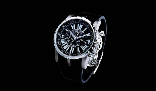   エクスカリバー クロノグラフEX45　　自動巻き　SSケース　ラバーベルト