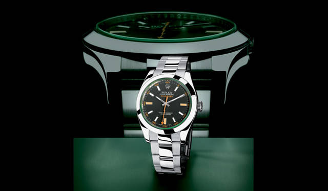 　オイスター パーペチュアル ミルガウス　　自動巻き　SSケース＆ブレス　グリーンサファイアクリスタル風防（記念モデルのみ）