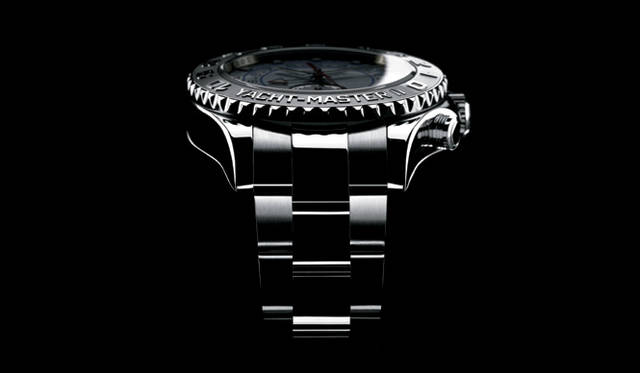 　オイスター パーペチュアル ヨットマスターⅡ。新開発の自社製クロノグラフ・ムーブメント「Cal.4160」を搭載。先端に三角ポインターを持つカウントダウン針を、任意の分数にプログラムすることが可能。