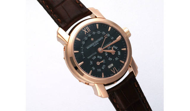  マルタ・レトログラード・パーペチュアル・カレンダー　　自動巻き　18KPGケース　ワニ皮ベルト