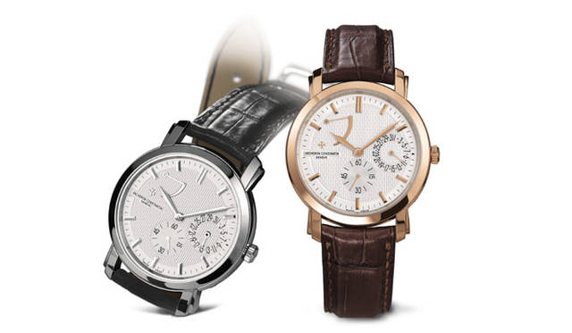  マルタ・パワーリザーブ・デイト。マルタ十字をモチーフにした扇形のラグがついたラウンドケースに、新開発の自社製手巻きムーブメント「Cal.1420」を搭載。