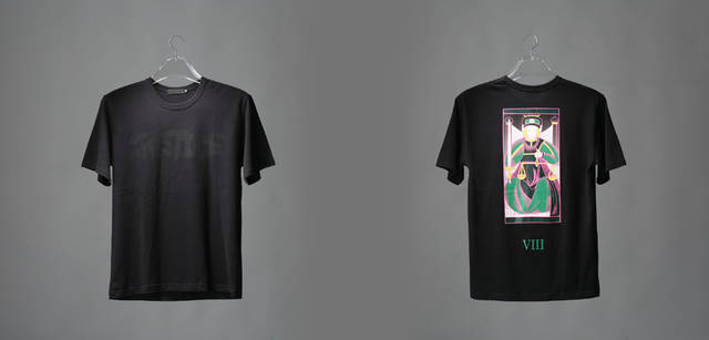 07 A/W COLLECTION 【TAROT】　T-SHIRT　「JUSTICE」　|　COLOR:WHITE、BLACK、H.GRAY　PRICE:7000円