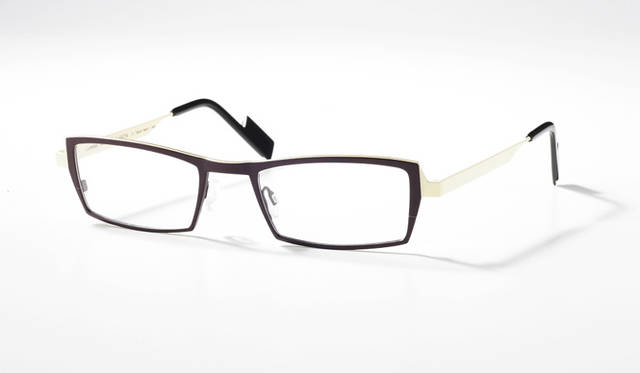 JAY     ￥46,200<br>ブロックチタンを２色に塗り分け、フロントとサイドの表情を変えたモデル。<br>ユニセックスでかけられる。