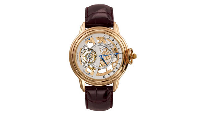 　マスターピース ユリウス・アスマン4　　手巻き　18KRGケース　アリゲーターベルト