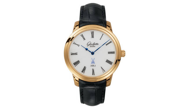 　セネタ・マイセン　　自動巻き　18KRGケース　アリゲーターベルト