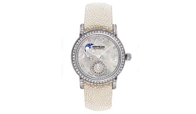 　スター レディ ムーンフェイズ オートマティック ホワイトスティングレイ　　自動巻き　SSケース　ガルーシャベルト　ダイヤモンド