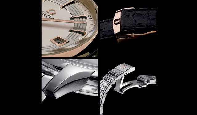 　2007年にオメガの自社製ムーブメントを搭載して発表された「オメガ｜デ・ビル コーアクシャル アワービジョン」。SSケースと18Kレッドゴールドケースの２種がラインナップし、それぞれブレスとベルトタイプを用意。細部にとことんこだわった高品位な仕上がりである。