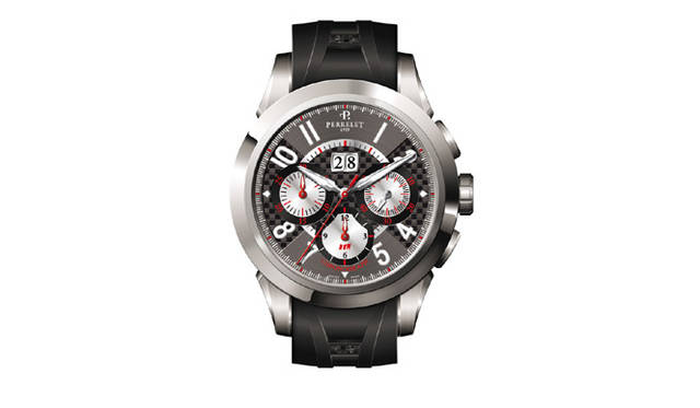 <strong>Perrelet｜ペルレ</strong> ニュー チタニウム コレクション　クロノグラフ ビッグデイト　　自動巻き　チタンケース　ナチュラルラバーベルト ユーロパッションブティック限定モデル
