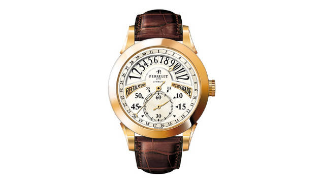 <strong>Perrelet｜ペルレ</strong> Perrelet｜ペルレ レギュレーター・アワーレトログラード　　自動巻き　18KRGケース　アリゲーターベルト