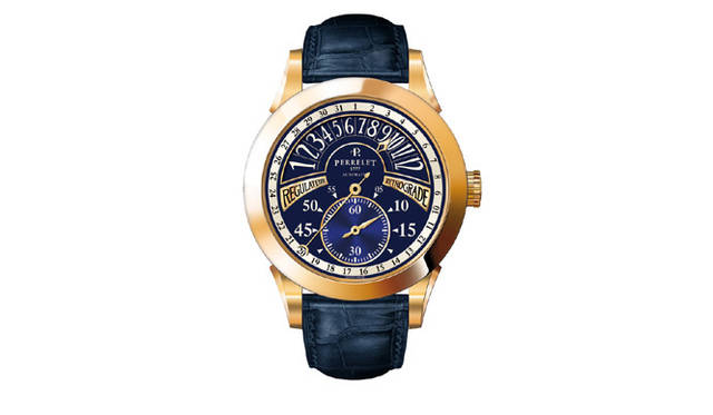 <strong>Perrelet｜ペルレ</strong> レギュレーター・アワーレトログラード　　自動巻き　18KRGケース　アリゲーターベルト