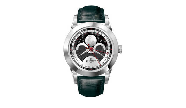 <strong>Perrelet｜ペルレ</strong> ニュービッグ セントラル ルナフェイズ　　自動巻き　SSケース　アリゲーターベルト